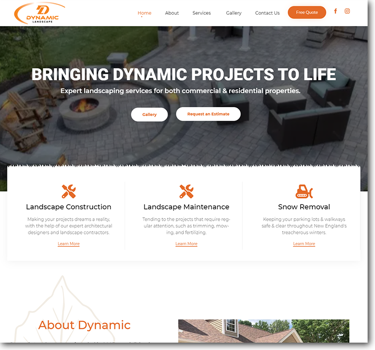 Dynamic Landscaping Website