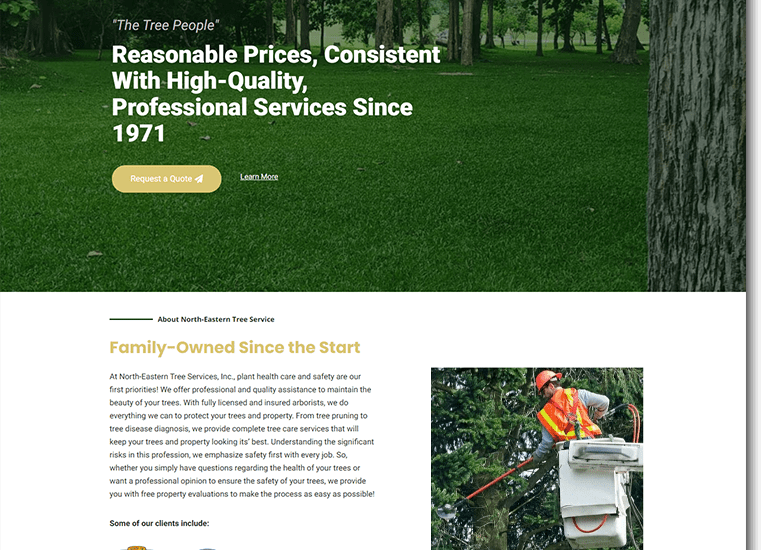 North-Eastern Tree Services Website