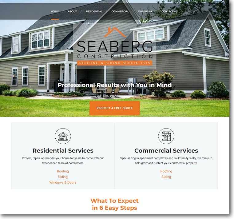 Seaberg Construction Custom Website