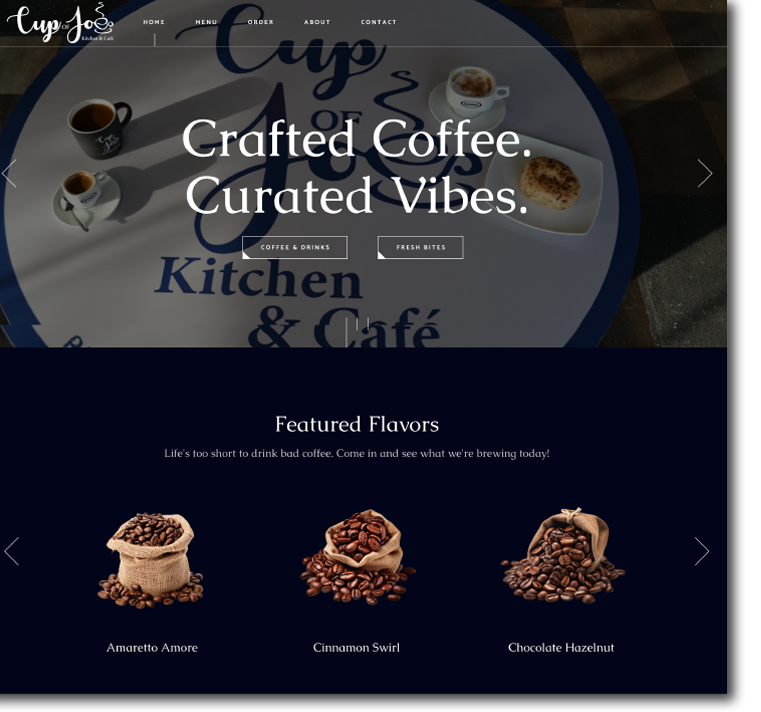 Cup of Joe’s – Website Portfolio